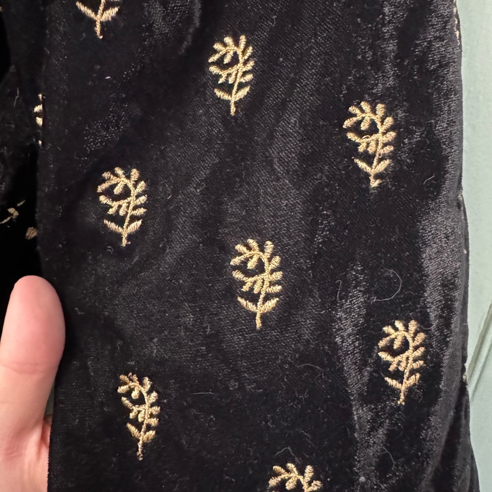 Sezane Orchidea Dress Velours Patchwork - Size 42 - Picture 2 of 6